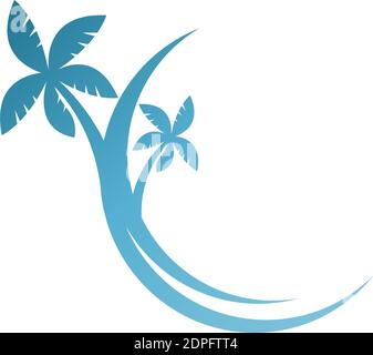 Palm tree summer logo template vector illustration Stock Vector