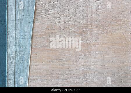 Vertical blue stripes painted on wood with macro view of texture Stock Photo