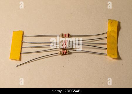 Some electronic components on clear background Stock Photo