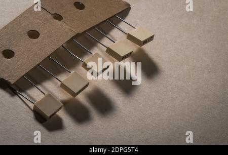 Some electronic components on clear background Stock Photo