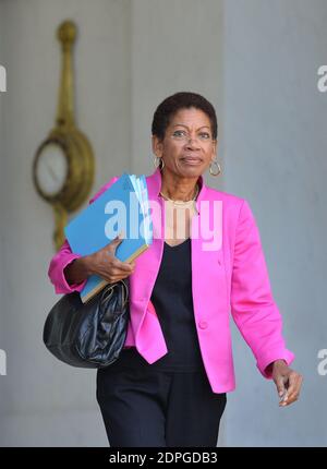 Minister of Overseas France George Pau-Langevin pictured after the weekly cabinet meeting at the Elysee Palace in Paris, France on August 26, 2015. Photo by Christian Liewig/ABACAPRESS.COM Stock Photo