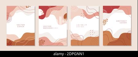 Vector set of abstract creative backgrounds with minimal trendy style. Stock Vector
