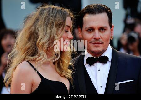 Amber Heard and Johnny Depp attending the 'Black Mass' Premiere during the 72nd Venice International Film Festival (Mostra) on the Lido in Venice, Italy on September 04, 2015. Photo by Aurore Marechal/ABACAPRESS.COM Stock Photo