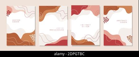 Vector set of abstract creative backgrounds with minimal trendy style. Stock Vector