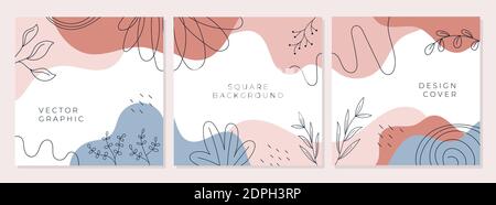 Set of abstract creative backgrounds with minimal trendy style. Stock Vector