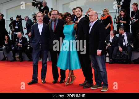 Producer Adam Hohenberg, Edwina Findley. director Jake Mahaffy, Mike S. Ryan and producer Michael Bowes walking the red carpet as arriving at the closing ceremony of the 72nd Venice Film Festival (Mostra) in Venice, Italy, on September 12, 2015. Photo by Aurore Marechal/ABACAPRESS.COM Stock Photo