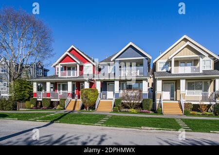RICHMOND, CANADA - APRIL 09, 2020: spring street and road view of neighborhood. Stock Photo