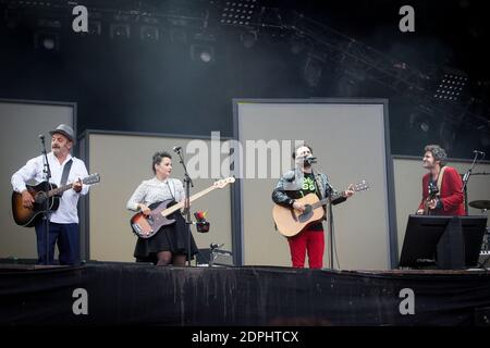 Joseph Chedid Anna Chedid, Joseph Chedid and Matthieu Chedid performing on stage during  the Fete de lHumanite in La Courneuve, Paris suburb, France on September  13, 2015. The Fete de lHumanite is a political