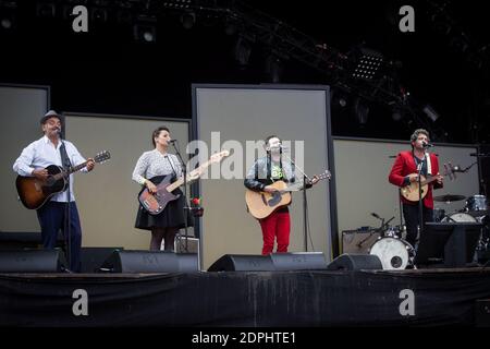 Joseph Chedid Anna Chedid, Joseph Chedid and Matthieu Chedid performing on stage during  the Fete de lHumanite in La Courneuve, Paris suburb, France on September  13, 2015. The Fete de lHumanite is a political