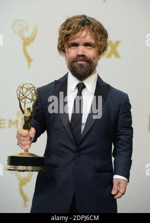 Peter Dinklage poses in the press room of the 67th Emmy Awards at the Microsoft Theatre on September 20, 2015 in Los Angeles, CA, USA. Photo by Lionel Hahn/ABACAPRESS.COM Stock Photo