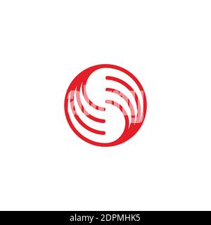 circle motion linear geometric abstract logo vector Stock Vector