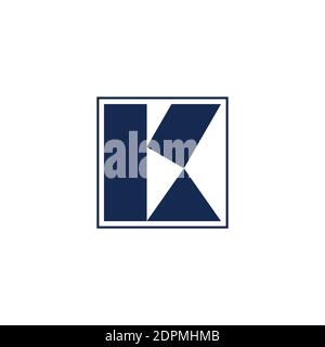 vector of letter k simple square flat geometric abstract logo Stock Vector