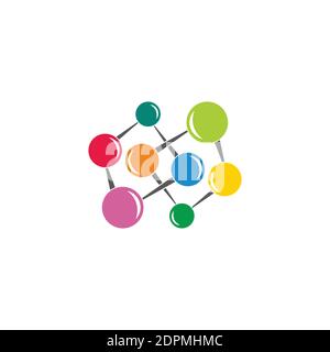 chain dots points colorful decoration design vector Stock Vector