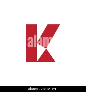 vector of letter k simple flat geometric abstract logo Stock Vector