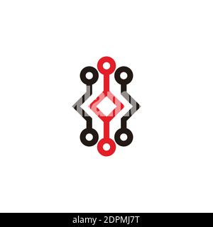 vector of linked dots arrows geometric line logo Stock Vector