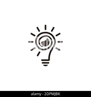 shine light bulb leaf natural organic idea symbol logo vector Stock Vector