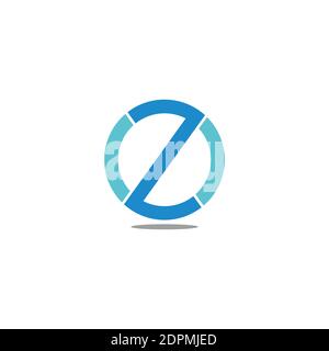 letter oz circle geometric simple design logo vector Stock Vector