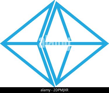vector of abstract blue diamond line shape symbol logo Stock Vector