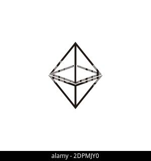 3d geometric line triangle prism construction logo vector Stock Vector