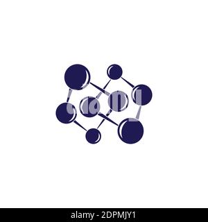 chain dots points flat geometric simple design logo vector Stock Vector
