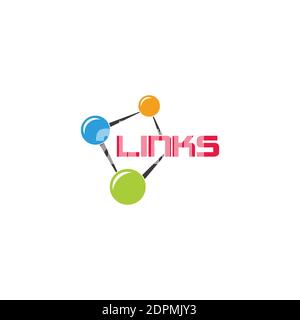 links colorful dots point symbol logo decoration vector Stock Vector