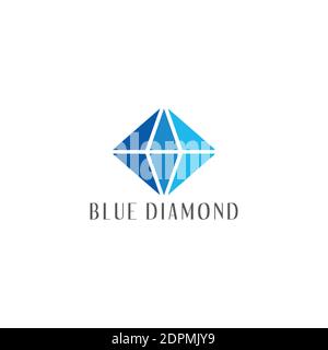blue diamond shape gradient geometric logo vector Stock Vector
