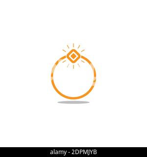 vector of shine gold ring simple abstract flat logo Stock Vector