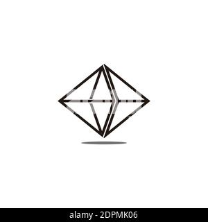 abstract 3d linear polygonal shape logo vector Stock Vector