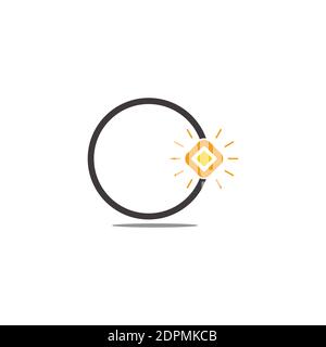 letter c shine gold ring simple abstract flat logo vector Stock Vector