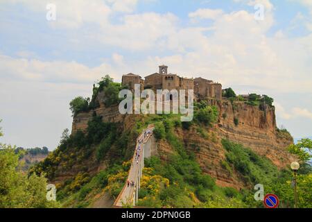 BAGNOREGIO,ITALY 25 APRIL 2020 :village of Bagnoregio isolated village that can not be reached by car only on foot Stock Photo