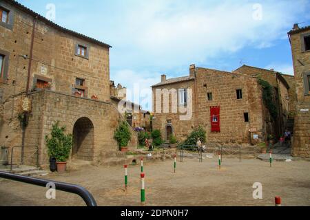 BAGNOREGIO,ITALY 25 APRIL 2020 :village of Bagnoregio isolated village that can not be reached by car only on foot Stock Photo