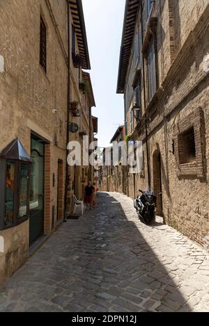 bevagna,italy august 13 2020:Architecture of streets and squares in the town of Bevagna Stock Photo