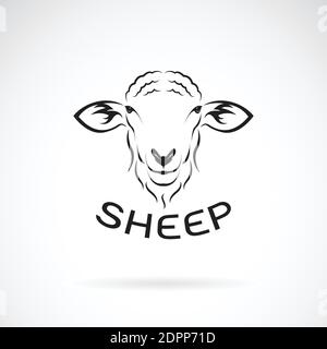 Vector of sheep head design on white background. Wild Animals. Easy editable layered vector illustration. Stock Vector