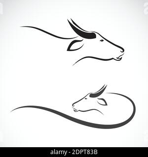 Vector of buffalo on white background. Easy editable layered vector illustration. Wild Animals. Stock Vector