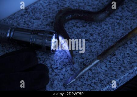 Tool for burglary on a windowsill Stock Photo