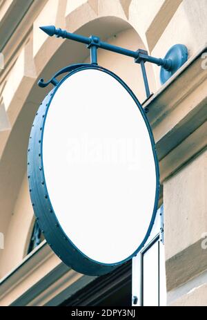 Restaurant Signage Mockup Blank Oval Outdoor Sign To Add Text Or Logo Real Life Picture Stock Photo Alamy