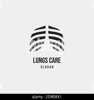 Modern Lung Care Healthy Logo Vector Template suitable for lungs clinic care or lungs study center Stock Vector