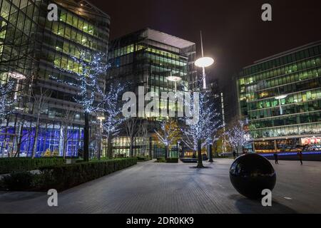 More London Place with festive lights, London, England. Stock Photo
