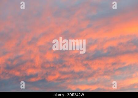 Beautiful pastel sunset sky and clouds Stock Photo