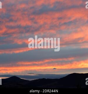 Beautiful pastel sunset sky and clouds Stock Photo