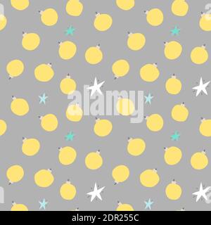 Seamless new year pattern of balls in cartoon style Stock Vector