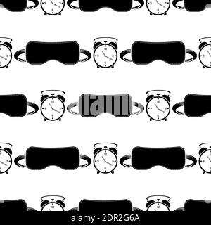 Sleep Mask Icon Seamless Pattern Isolated on White Background Stock Vector
