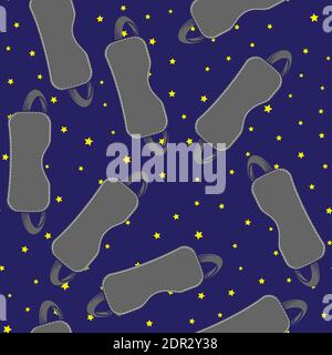 Sleep Mask Icon Seamless Pattern Isolated on Blue Background Stock Vector