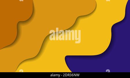 Wavy design overlapping with shadows. vector abstract background Stock Vector