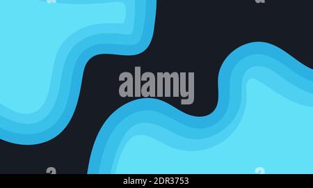 Wavy design overlapping with shadows. vector abstract background Stock Vector
