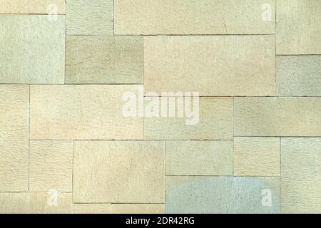 Wall background in green and yellow tone. Brick wall texture. Stock Photo