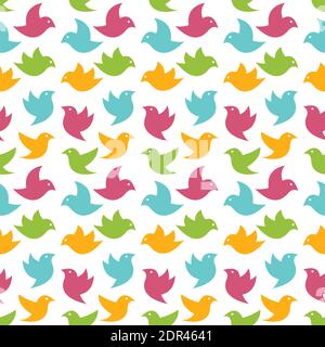 Bird vector art background design for fabric and decor. Seamless pattern Stock Vector