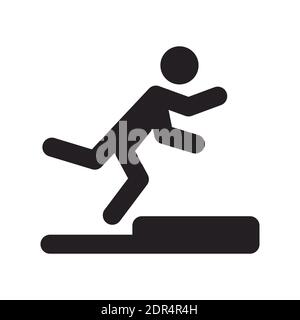 Stumbling man icon isolated on white background. A warning sign about the danger Stock Vector