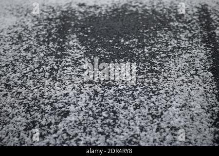 Drops of water in the air on a black background blurred, snow Stock Photo