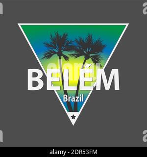Belem City Brazil editable vector file Tee Design Stock Vector